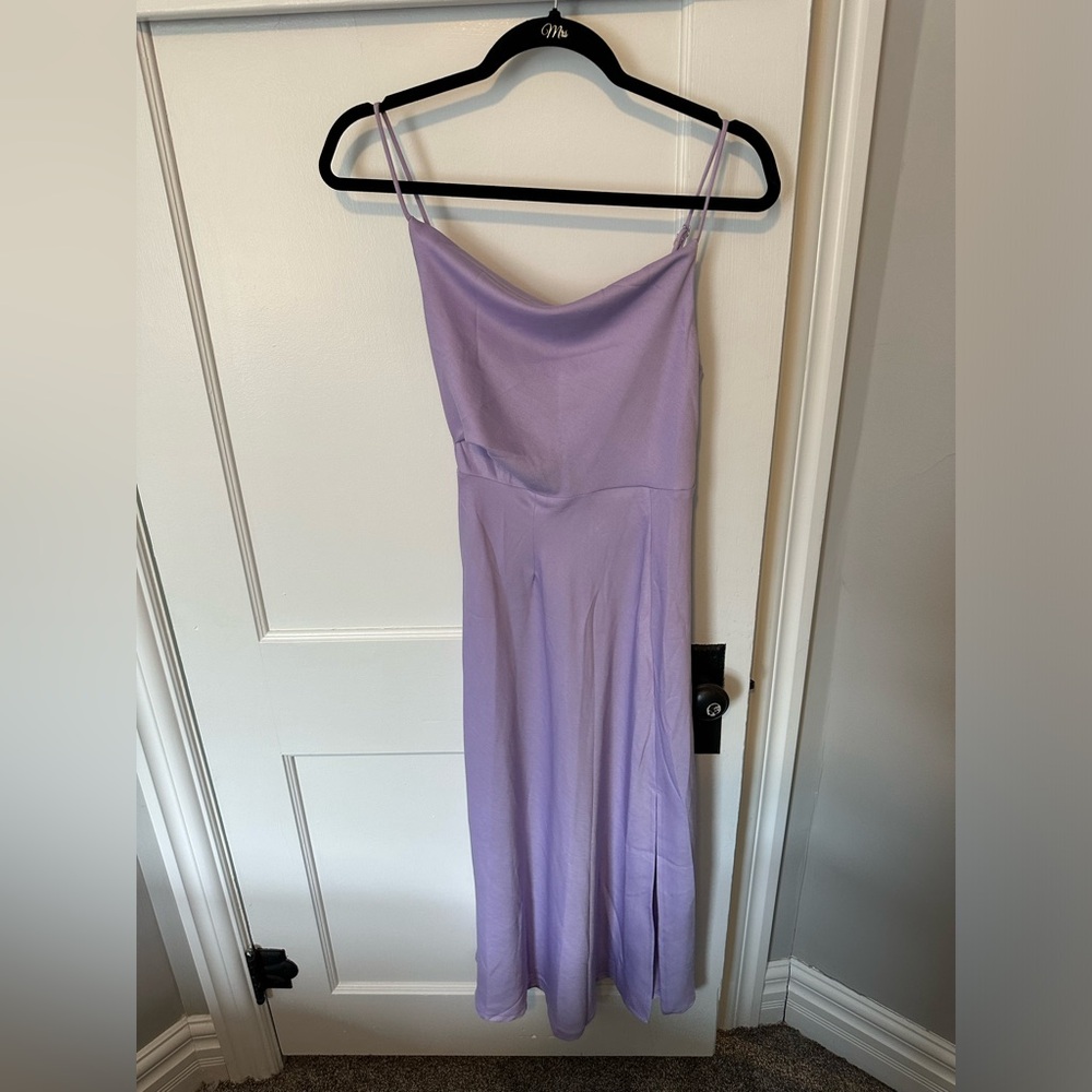 Suki Front Split Midi Dress - Lilac